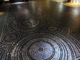 Coloured Glass Mosaic Flooring Circle Pattern  002