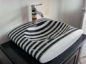 Black and White Marble Mosaic Sink