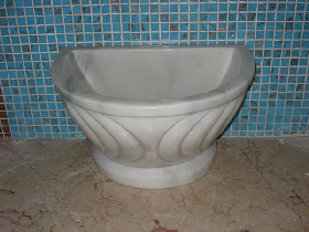 White Marble Sink for Turkish Bath
