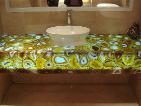 Yellow Agate Backlit Bar Top