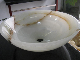 White Onyx Round Sink