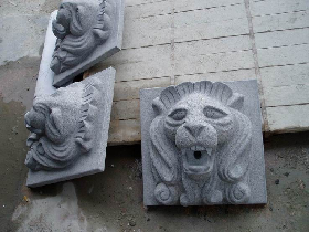 Granite Lion Head Carved Fountain with Spout
