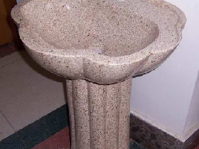 Tan Granite Pedestal Sink