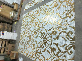 Gold Mosaic Hammam Wall Decoration 018