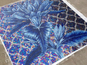 Glass Art Mosaic Wall Mural Hammam 012
