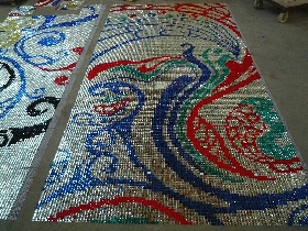 Glass Art Mosaic Wall Mural Hammam 004