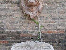 Red Marble Lion Spring Spout