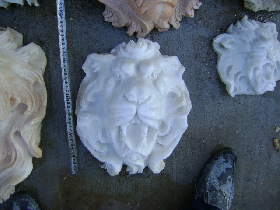 White Marble Carved Lion Head Fountain