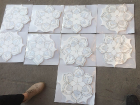 Marble and Shell Water Jet Cut Mosaic Tile