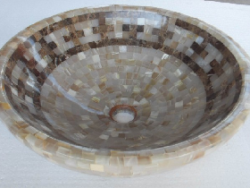 Onyx Mixed Marble Mosaic Sink