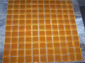 Orange Glass Mosaic Tile